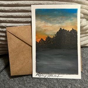 Hand-Painted Landscape Art Card
